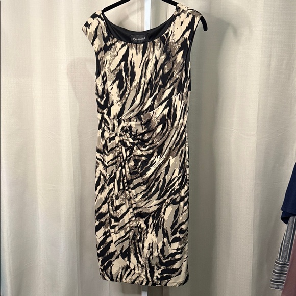 Connected Apparel Dress Women's 8 Sleeveless Sheath Animal Print Career Party - Picture 1 of 3